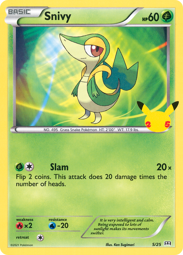 Snivy 005/25  McDonalds 25th Anniversary Promos - Promo
