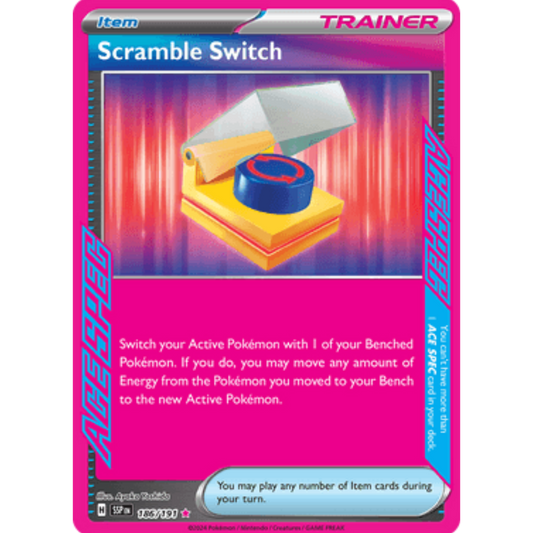 Scramble Switch 186/191  - Holofoil SV08 Surging Sparks - ACE SPEC Rare