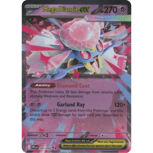 Mega Diancie ex 041  - Holofoil ME02 Phantasmal Flames - Double Rare