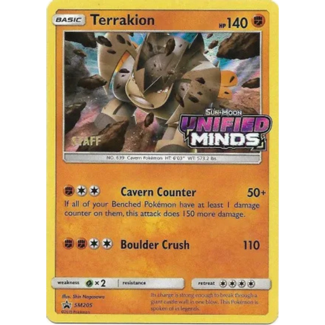 Terrakion - SM205 (Prerelease) [Staff]  - Holofoil SM Promos - Promo
