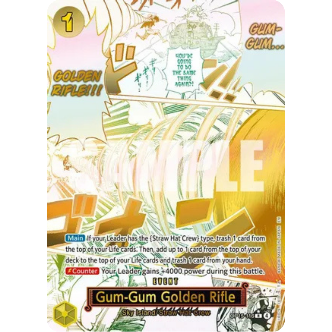 Gum-Gum Golden Rifle (Alternate Art) (OP15-116) - Adventure on Kami's Island Foil