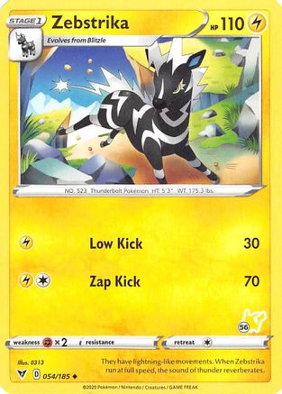 Zebstrika - 054/185 (#56 Pikachu Stamped)/185  Battle Academy 2022 - Promo
