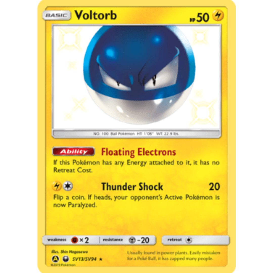 Voltorb SV13/SV94  - Holofoil Hidden Fates Shiny Vault - Shiny Holo Rare
