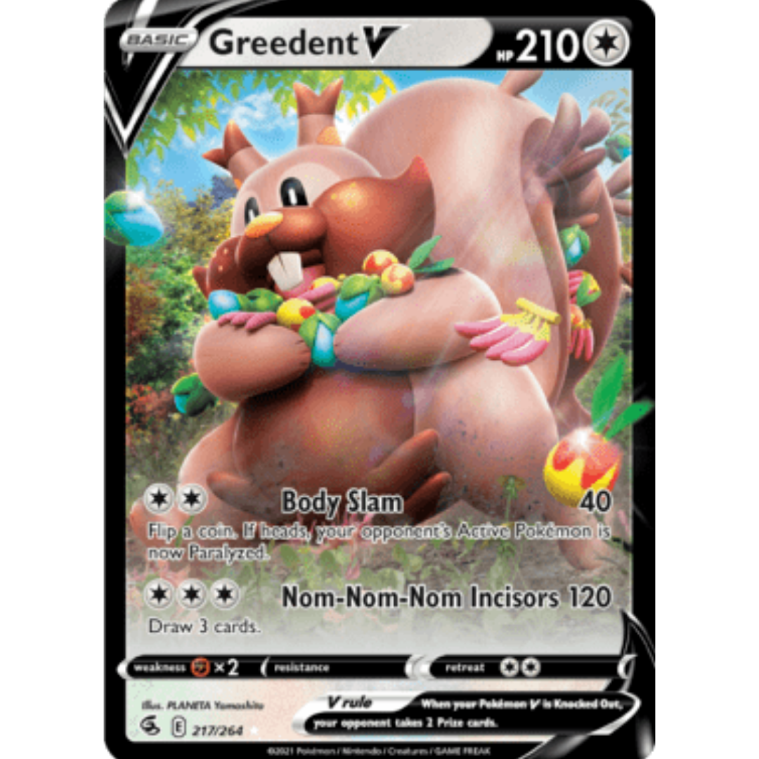 Greedent V 217  - Holofoil SWSH08 Fusion Strike - Ultra Rare