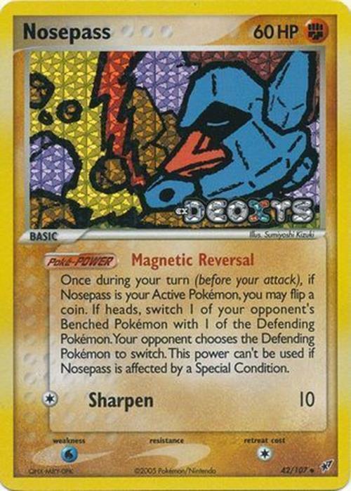 Nosepass  - Reverse Holofoil Deoxys - Uncommon