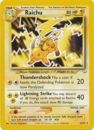 Raichu 021  - Unlimited Neo Revelation - Rare