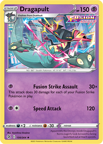 Dragapult 130  - Holofoil SWSH08 Fusion Strike - Holo Rare