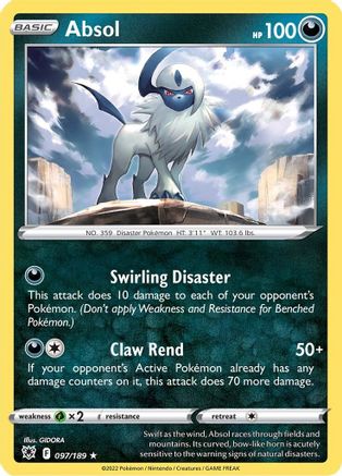 Absol 097  - Holofoil SWSH10 Astral Radiance - Holo Rare