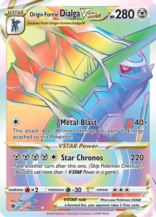 Origin Forme Dialga VSTAR 198/189  - Holofoil SWSH10 Astral Radiance - Secret Rare