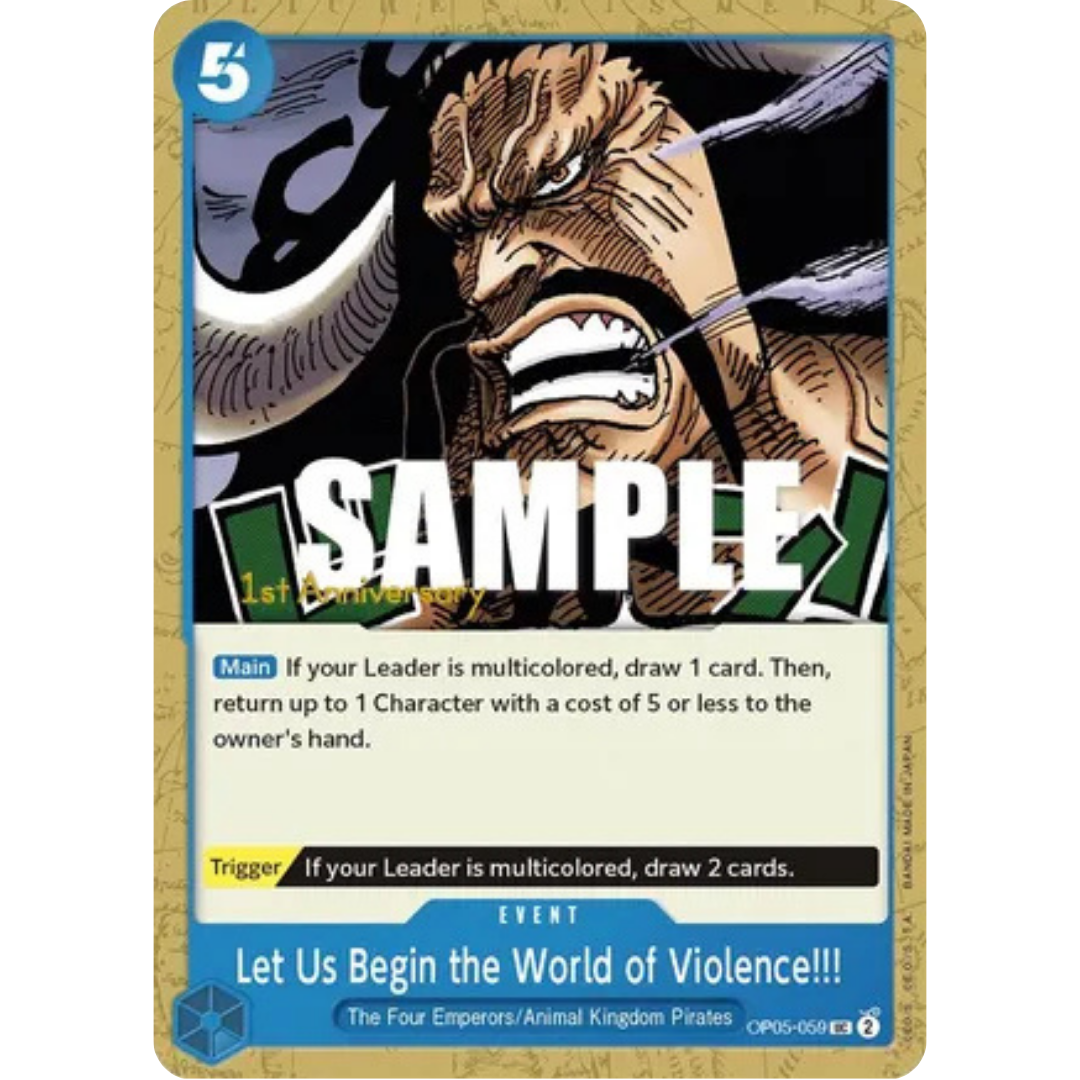 Let Us Begin the World of Violence!! (OP05-059) - Awakening of the New Era: 1st Anniversary Tournament Cards
