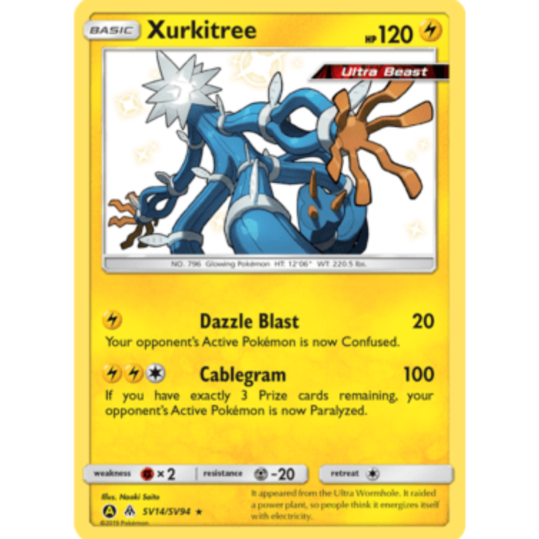 Xurkitree SV14  - Holofoil Hidden Fates Shiny Vault - Shiny Holo Rare