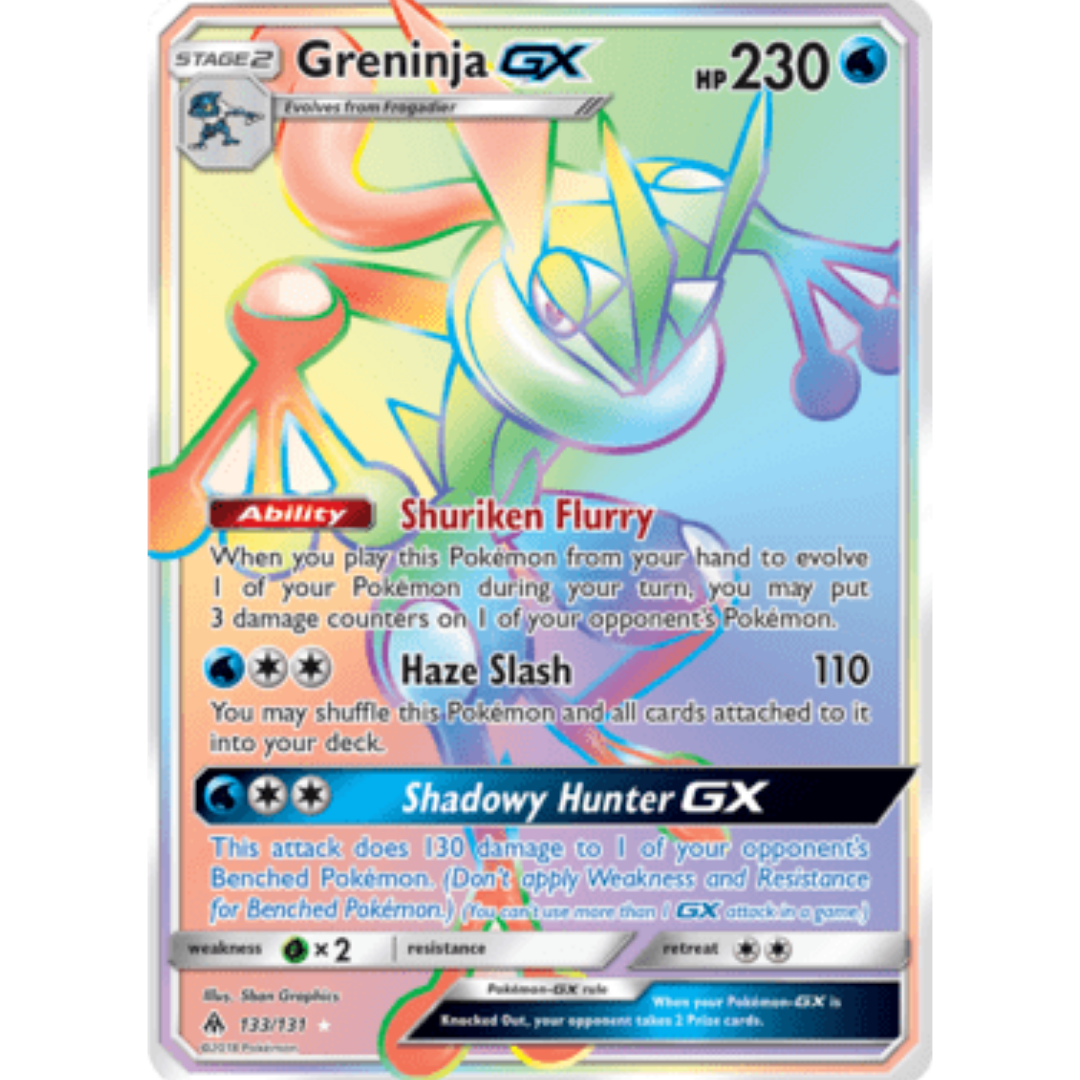 Greninja GX (Secret)  - Holofoil SM  Forbidden Light - Secret Rare