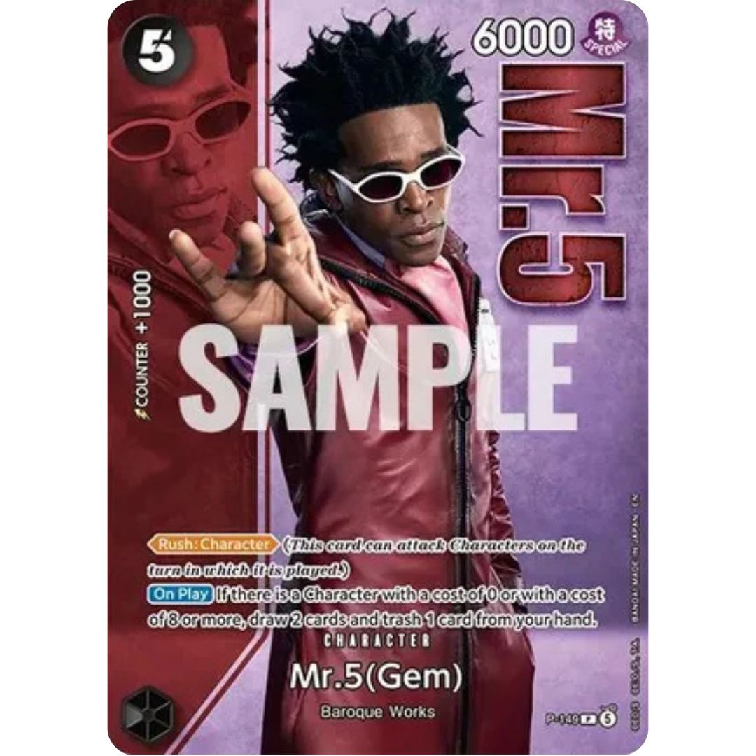 Mr.5 (Gem) - P-149 (Premium Card Collection -Live Action Edition Vol.2 Baroque Works-) (P-149) - One Piece Promotion Cards Foil