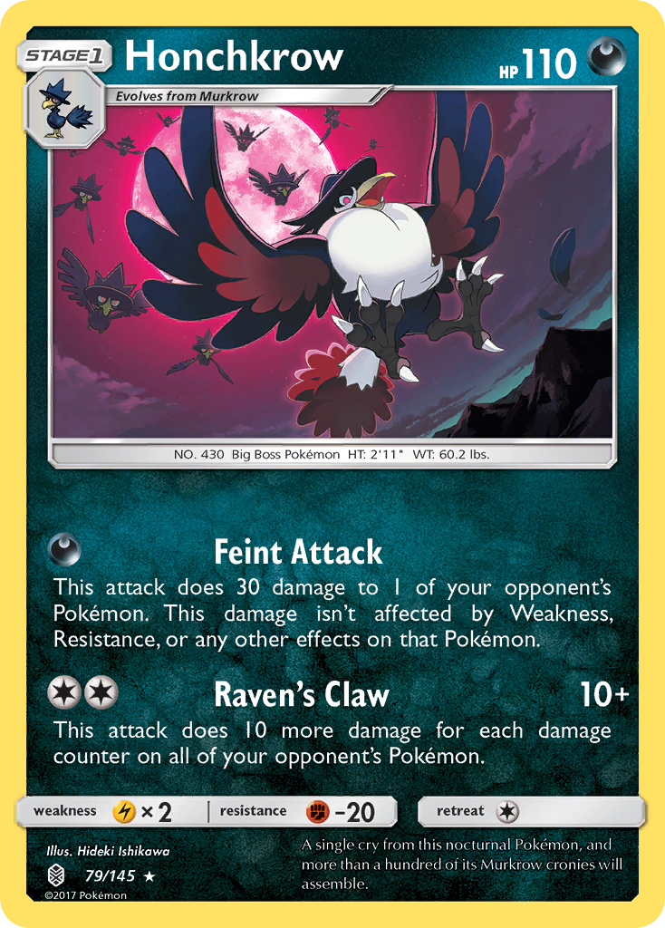 Honchkrow 079  SM  Guardians Rising - Rare