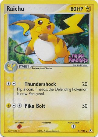 Raichu  - Reverse Holofoil Holon Phantoms - Uncommon