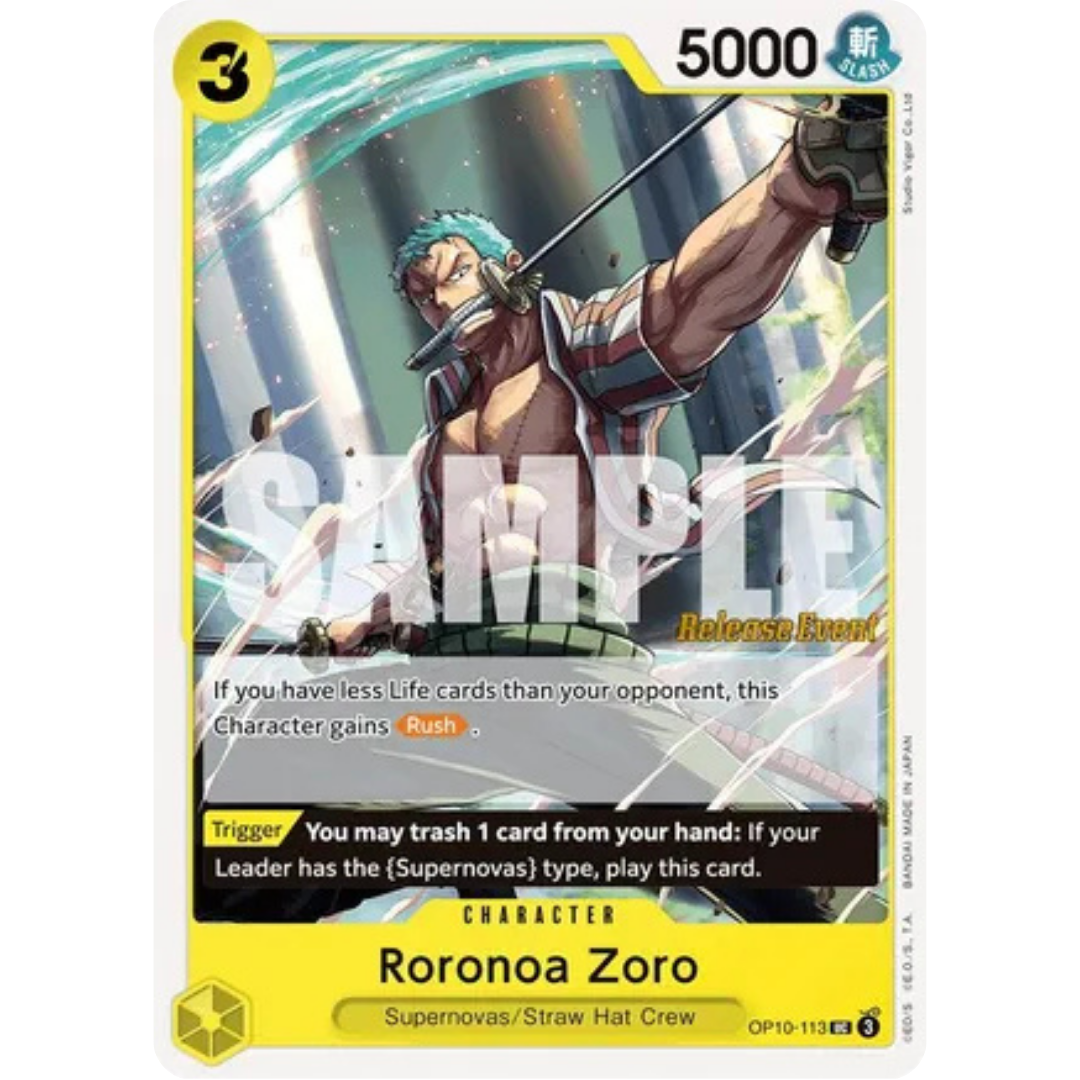 Roronoa Zoro (113) (OP10-113) - Royal Blood Release Event Cards