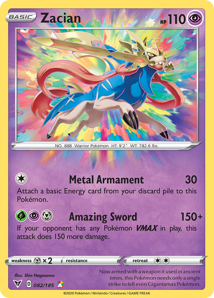 Zacian 082  - Holofoil SWSH04 Vivid Voltage - Amazing Rare