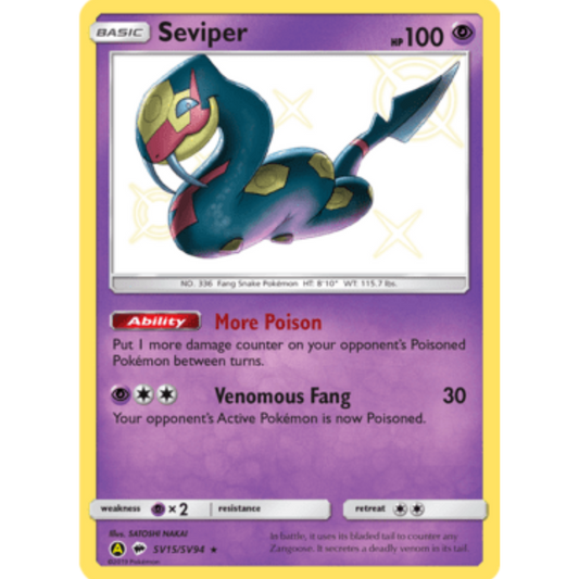 Seviper SV15/SV94  - Holofoil Hidden Fates Shiny Vault - Shiny Holo Rare