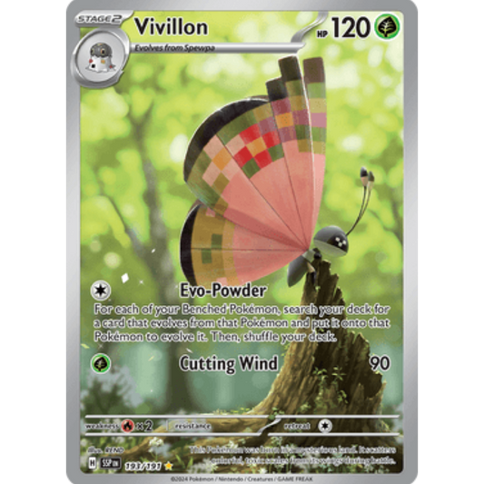 Vivillon 193/191  - Holofoil SV08 Surging Sparks - Illustration Rare