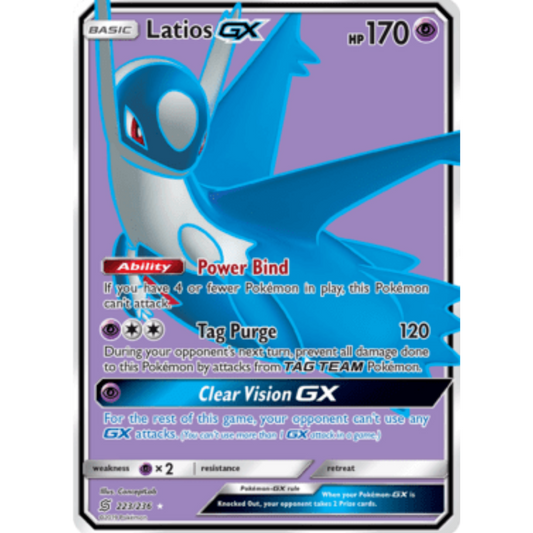 Latios GX (Full Art) 223/236  - Holofoil SM  Unified Minds - Ultra Rare