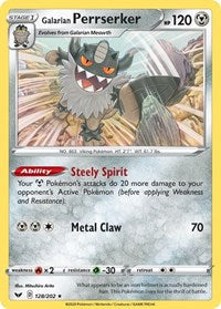 Galarian Perrserker 128/202 (SWSH Base Set)/202  Deck Exclusives - Rare