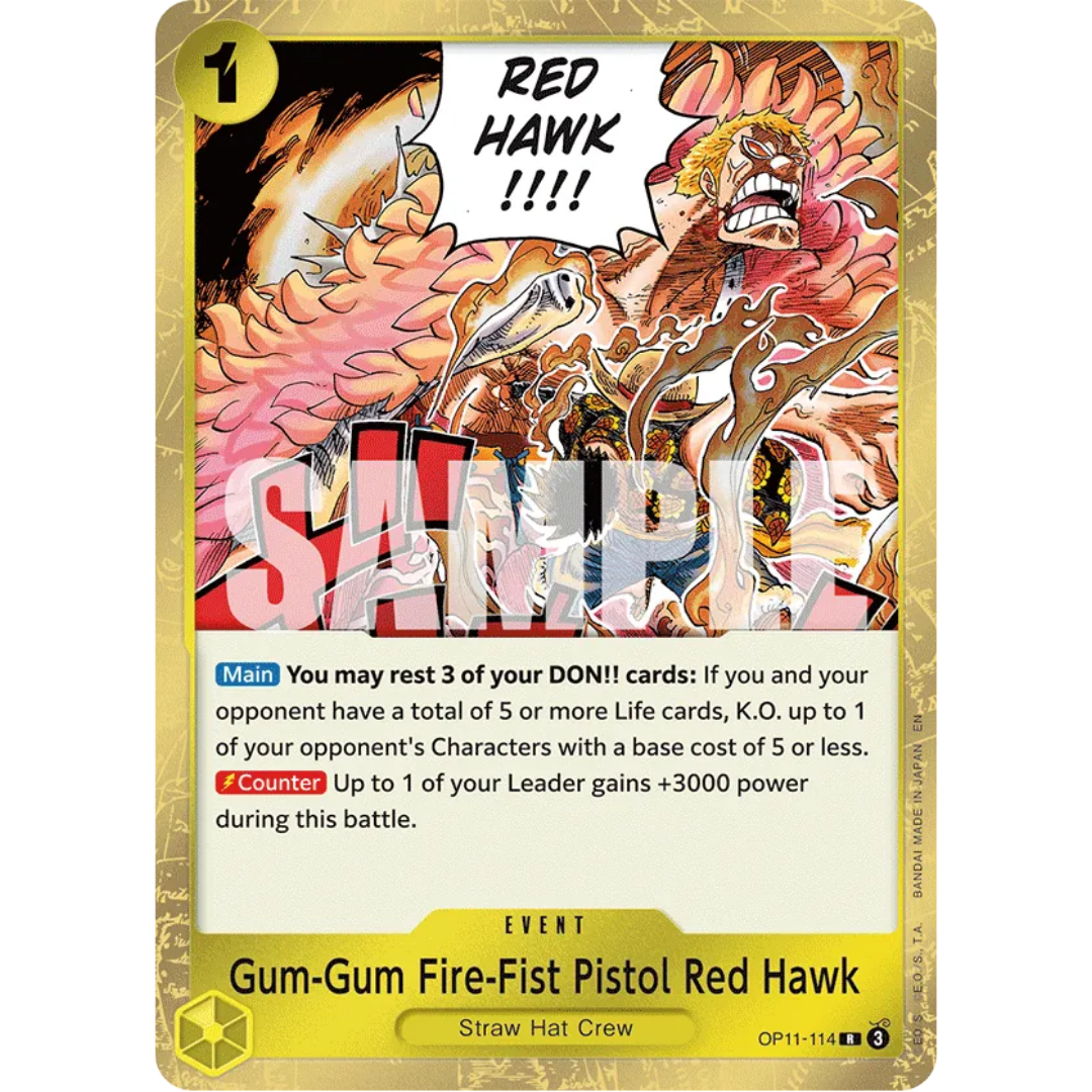 Gum-Gum Fire-Fist Pistol Red Hawk (OP11-114) - A Fist of Divine Speed Foil
