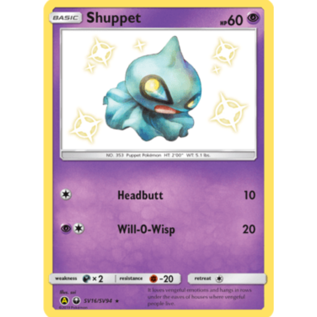 Shuppet SV16/SV94  - Holofoil Hidden Fates Shiny Vault - Shiny Holo Rare