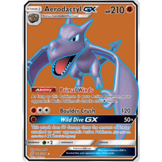 Aerodactyl GX (Full Art) 224  - Holofoil SM  Unified Minds - Ultra Rare