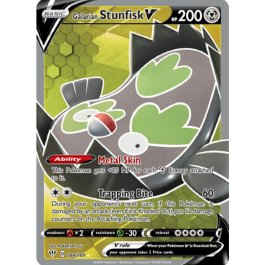 Galarian Stunfisk V (184/189) [Sword & Shield: Darkness Ablaze]