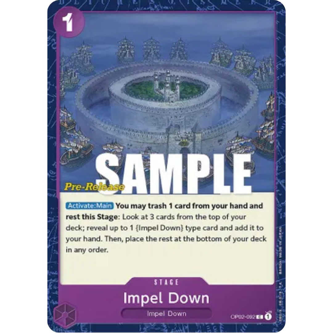 Impel Down (OP02-092) - Paramount War Pre-Release Cards