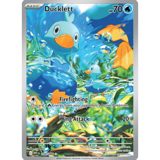 Ducklett 109/086  - Holofoil SV White Flare - Illustration Rare