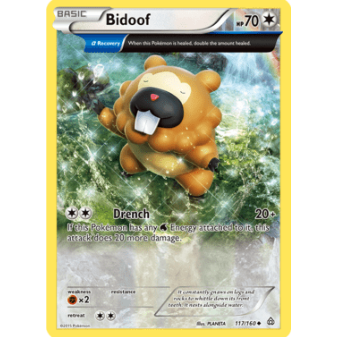 Bidoof (Alpha) 117/160  - Reverse Holofoil XY  Primal Clash - Uncommon