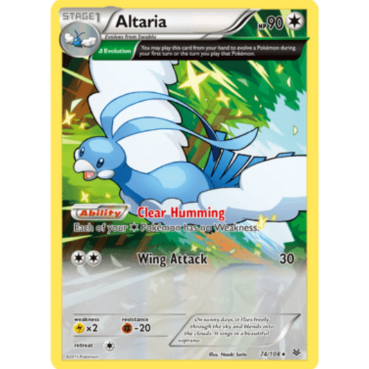 Altaria (74 Delta) 074/108  - Reverse Holofoil XY  Roaring Skies - Rare