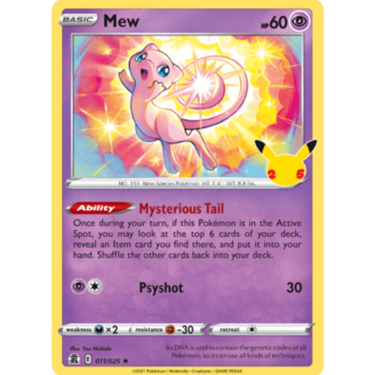 Mew 011/025  - Holofoil Celebrations - Holo Rare