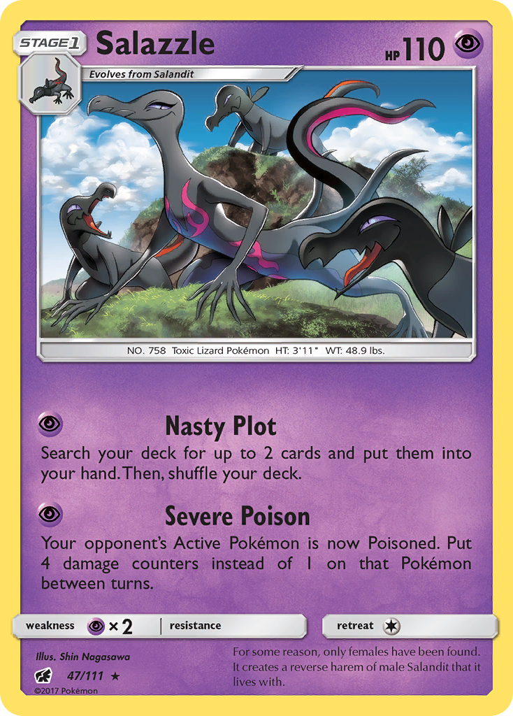 Salazzle 047/111  - Holofoil SM  Crimson Invasion - Holo Rare