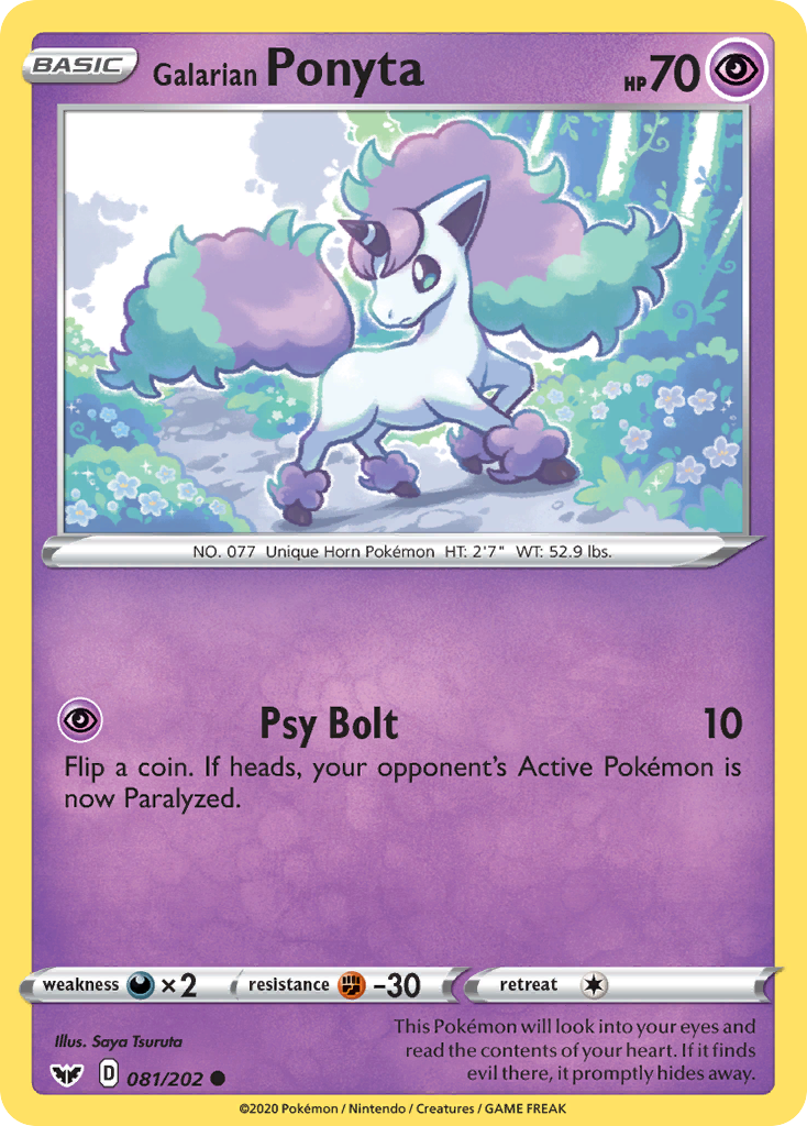 Galarian Ponyta 081  SWSH01 Sword & Shield Base Set - Common