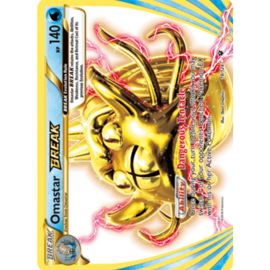Omastar BREAK 019/124  - Holofoil XY  Fates Collide - Rare BREAK