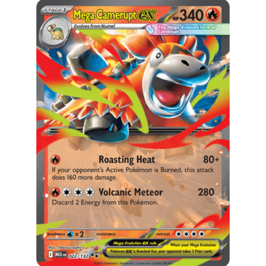 Mega Camerupt ex 022/132  - Holofoil ME01 Mega Evolution - Double Rare