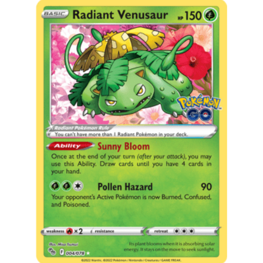 Radiant Venusaur 004/078  - Holofoil Pokemon GO - Radiant Rare