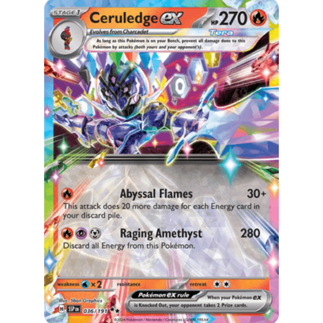 Ceruledge ex 036/191  - Holofoil SV08 Surging Sparks - Double Rare