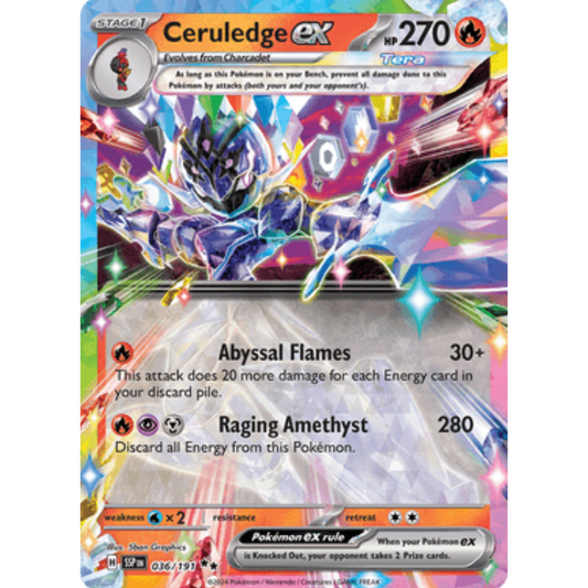 Ceruledge ex 036/191  - Holofoil SV08 Surging Sparks - Double Rare