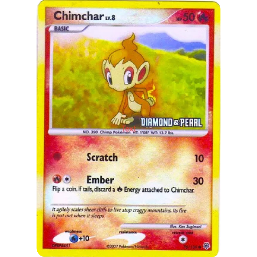Chimchar - 76/130 [Diamond & Pearl]/130  - Reverse Holofoil Burger King Promos - Promo