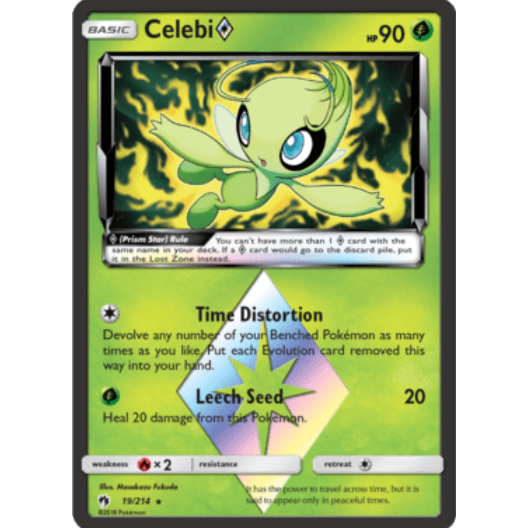 Celebi Prism Star 019  - Holofoil SM  Lost Thunder - Prism Rare