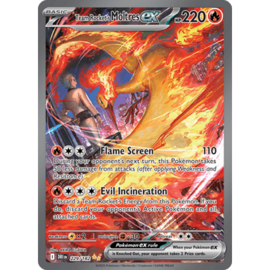 Team Rocket's Moltres ex 229/182  - Holofoil SV10 Destined Rivals - Special Illustration Rare