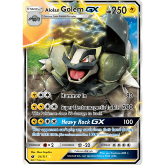 Alolan Golem GX (34/111) [Sun & Moon: Crimson Invasion]