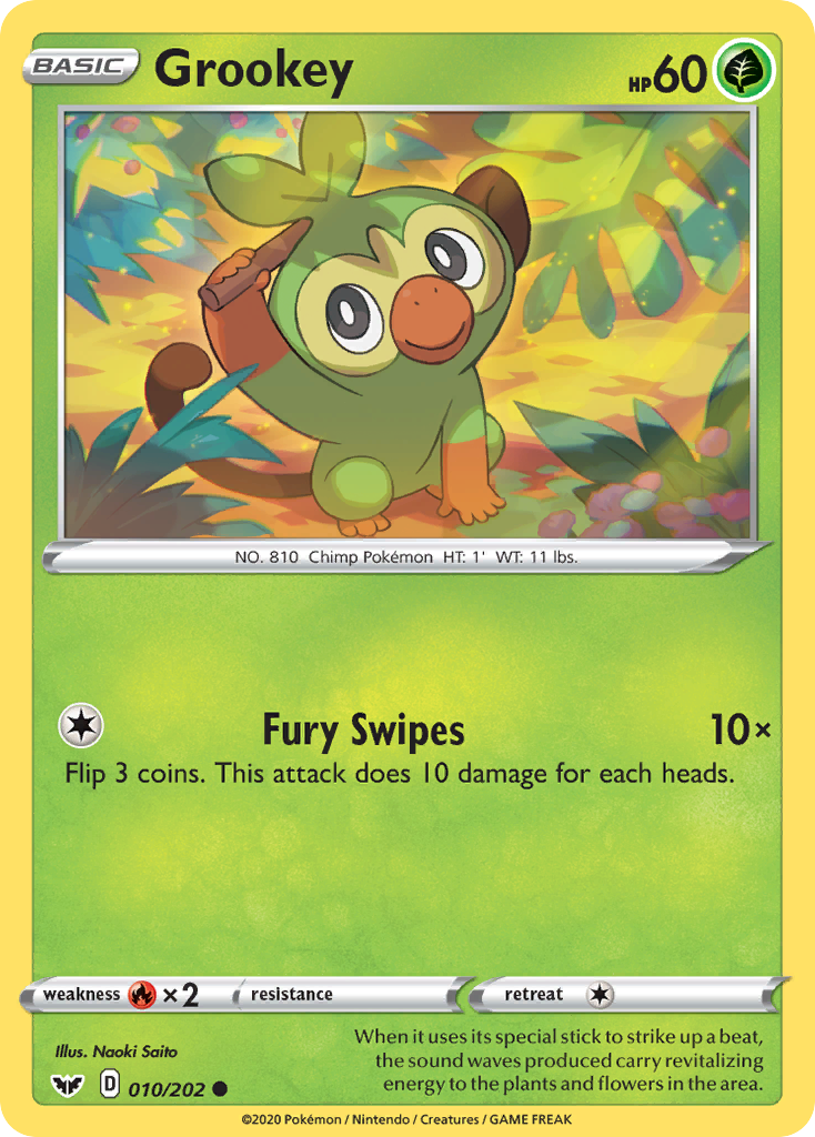 Grookey (010) 010  SWSH01 Sword & Shield Base Set - Common