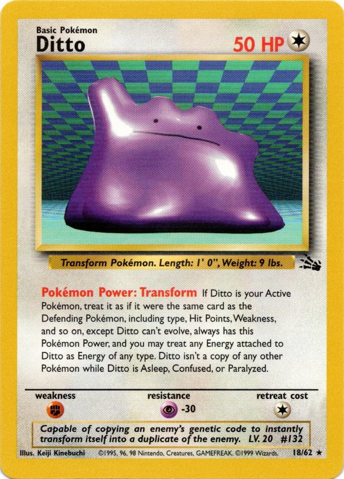 Ditto (18) 018  - Unlimited Fossil - Rare