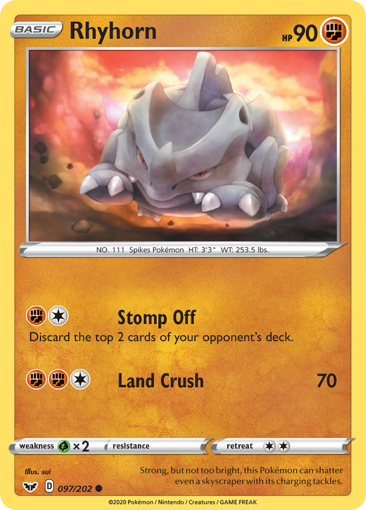 Rhyhorn (097) 097  SWSH01 Sword & Shield Base Set - Common