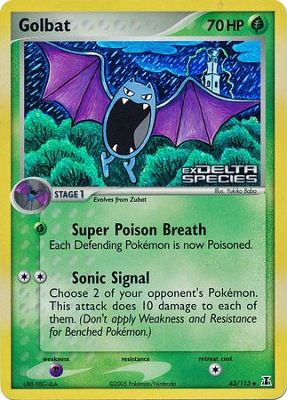 Golbat 043  - Reverse Holofoil Delta Species - Uncommon