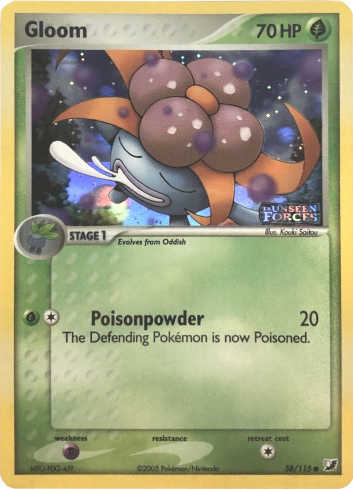 Gloom  - Reverse Holofoil Unseen Forces - Common